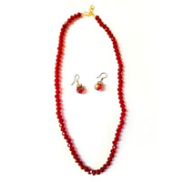 Necklace with red beads