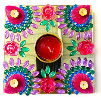 Artificial Rangoli and Diya