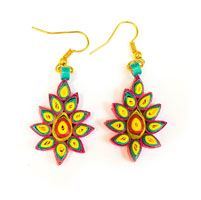 Jhumki with red and yellow color
