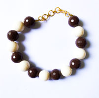 Beads Bracelet in Brown and White Colour (2 Nos)